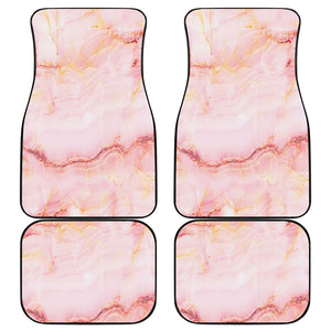 Pink Marble Print Front and Back Car Floor Mats