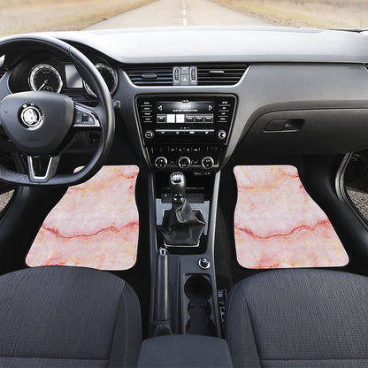Pink Marble Print Front Car Floor Mats
