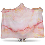 Pink Marble Print Hooded Blanket