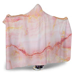 Pink Marble Print Hooded Blanket