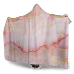 Pink Marble Print Hooded Blanket