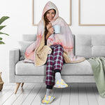 Pink Marble Print Hooded Blanket