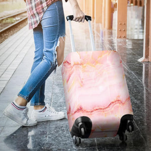 Pink Marble Print Luggage Cover GearFrost