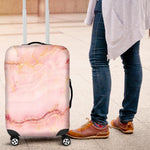 Pink Marble Print Luggage Cover GearFrost