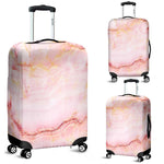 Pink Marble Print Luggage Cover GearFrost