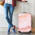 Pink Marble Print Luggage Cover