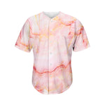 Pink Marble Print Men's Baseball Jersey