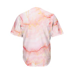 Pink Marble Print Men's Baseball Jersey