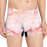 Pink Marble Print Men's Boxer Briefs