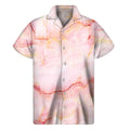 Pink Marble Print Men's Short Sleeve Shirt