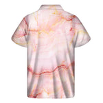 Pink Marble Print Men's Short Sleeve Shirt