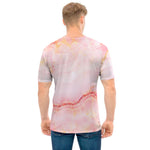 Pink Marble Print Men's T-Shirt