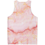 Pink Marble Print Men's Tank Top