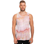 Pink Marble Print Men's Tank Top