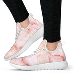 Pink Marble Print Mesh Knit Shoes GearFrost
