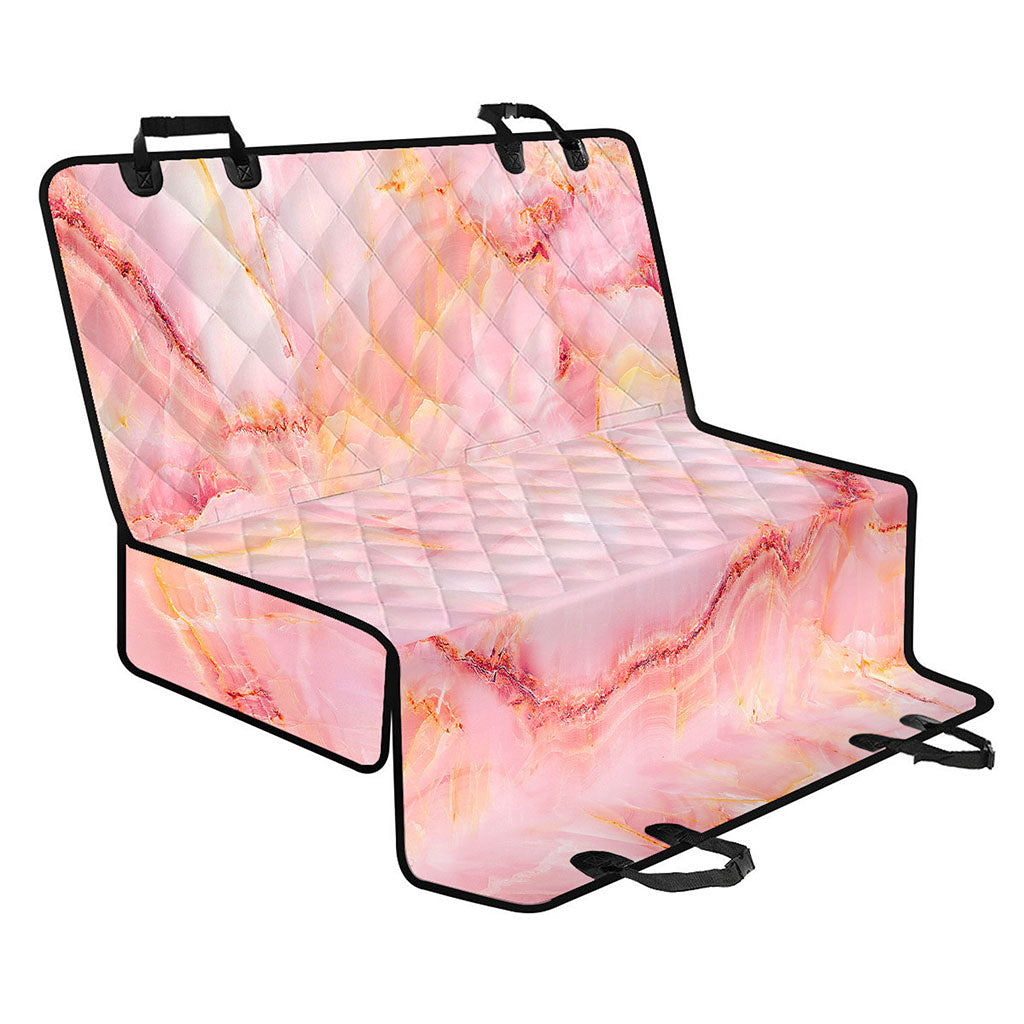 Pink Marble Print Pet Car Back Seat Cover