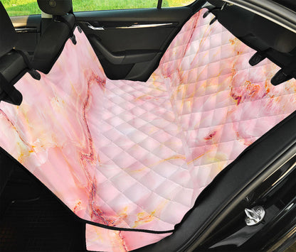 Pink Marble Print Pet Car Back Seat Cover