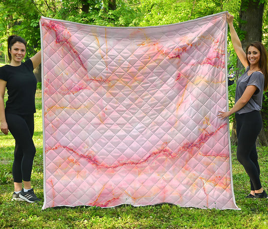 Pink Marble Print Quilt