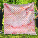 Pink Marble Print Quilt