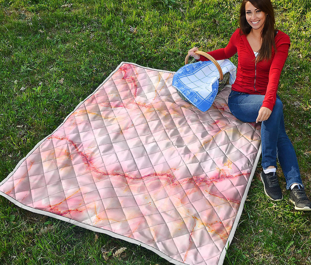 Pink Marble Print Quilt