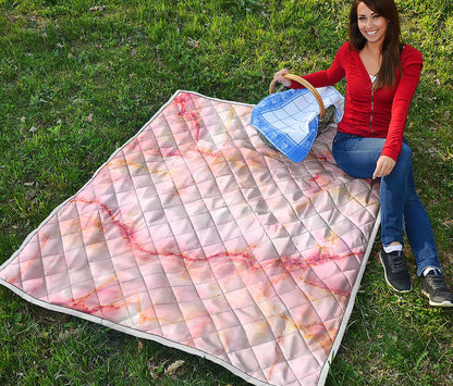 Pink Marble Print Quilt