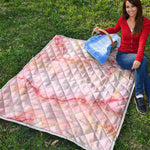 Pink Marble Print Quilt