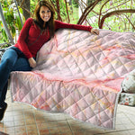 Pink Marble Print Quilt
