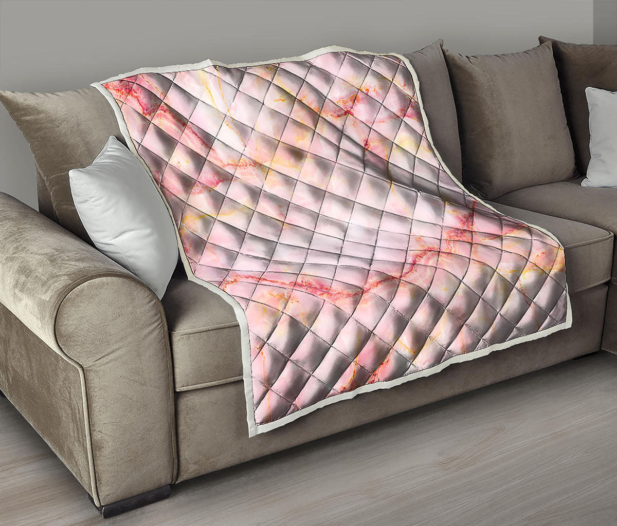 Pink Marble Print Quilt