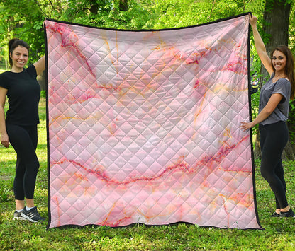 Pink Marble Print Quilt