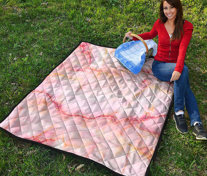Pink Marble Print Quilt