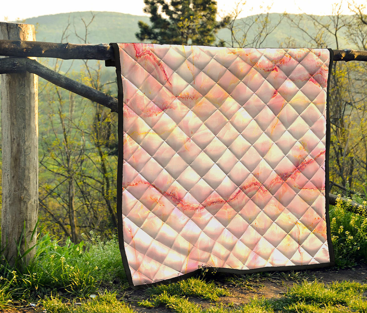 Pink Marble Print Quilt