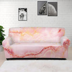 Pink Marble Print Sofa Cover