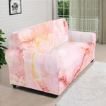 Pink Marble Print Sofa Cover