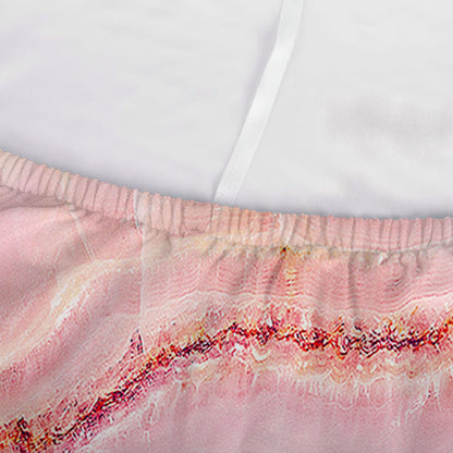 Pink Marble Print Sofa Cover