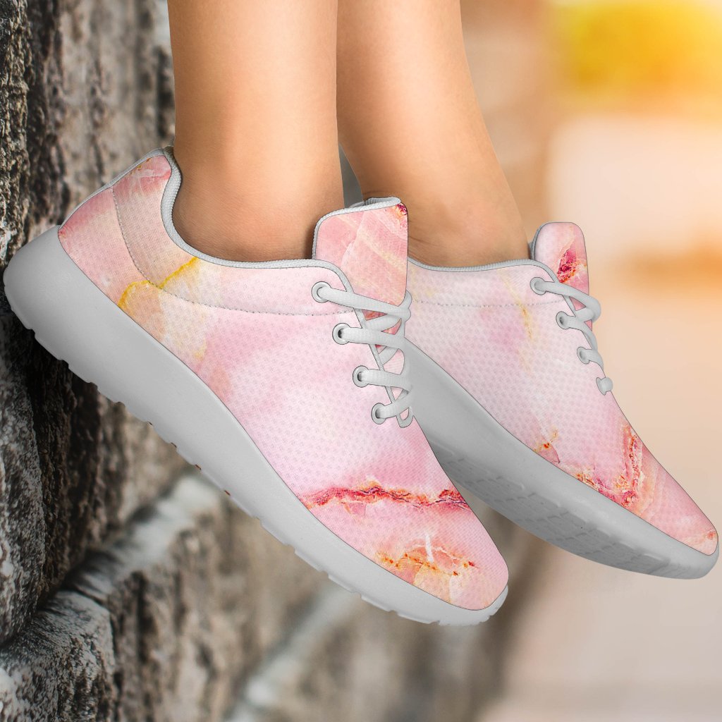 Pink Marble Print Sport Shoes GearFrost