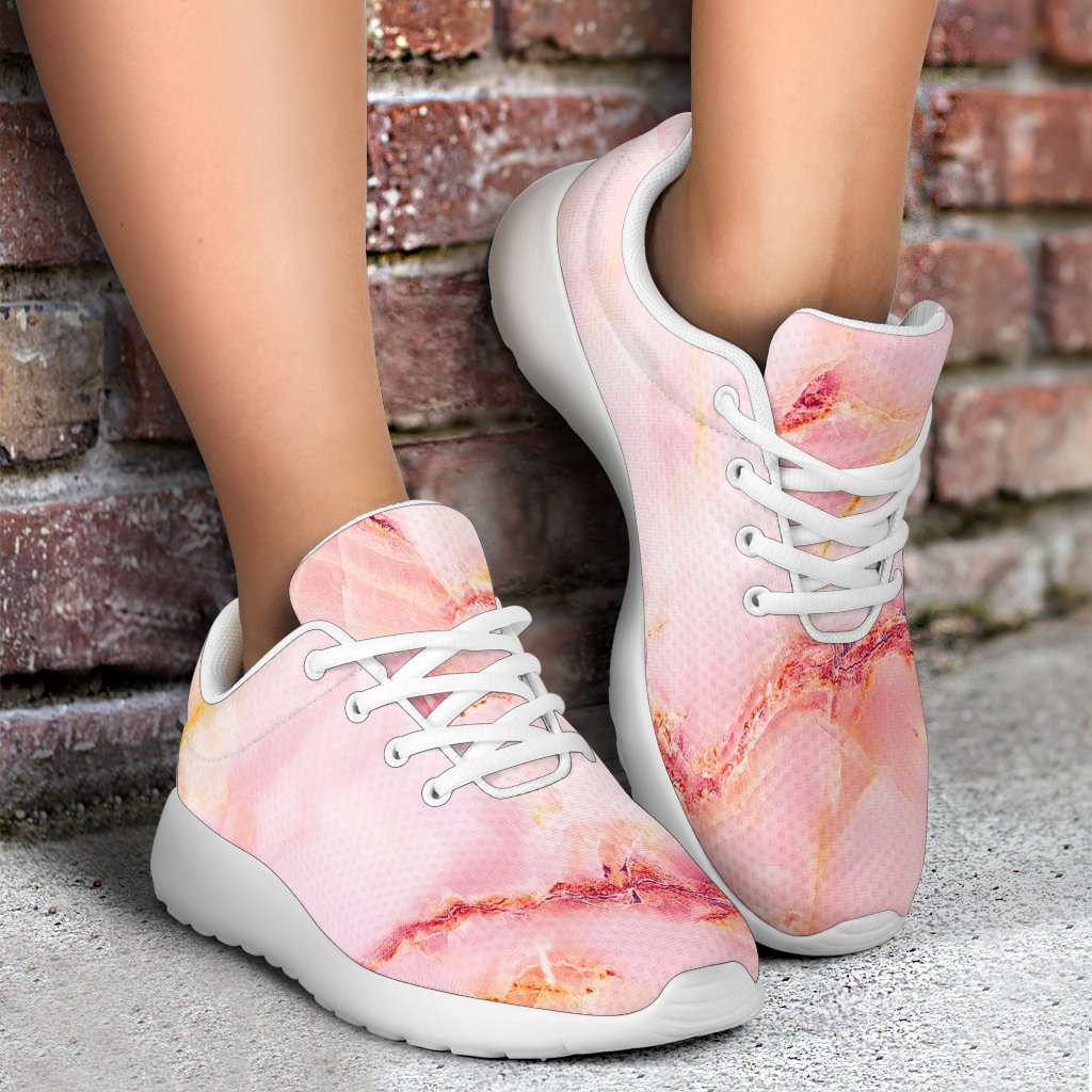 Pink Marble Print Sport Shoes GearFrost