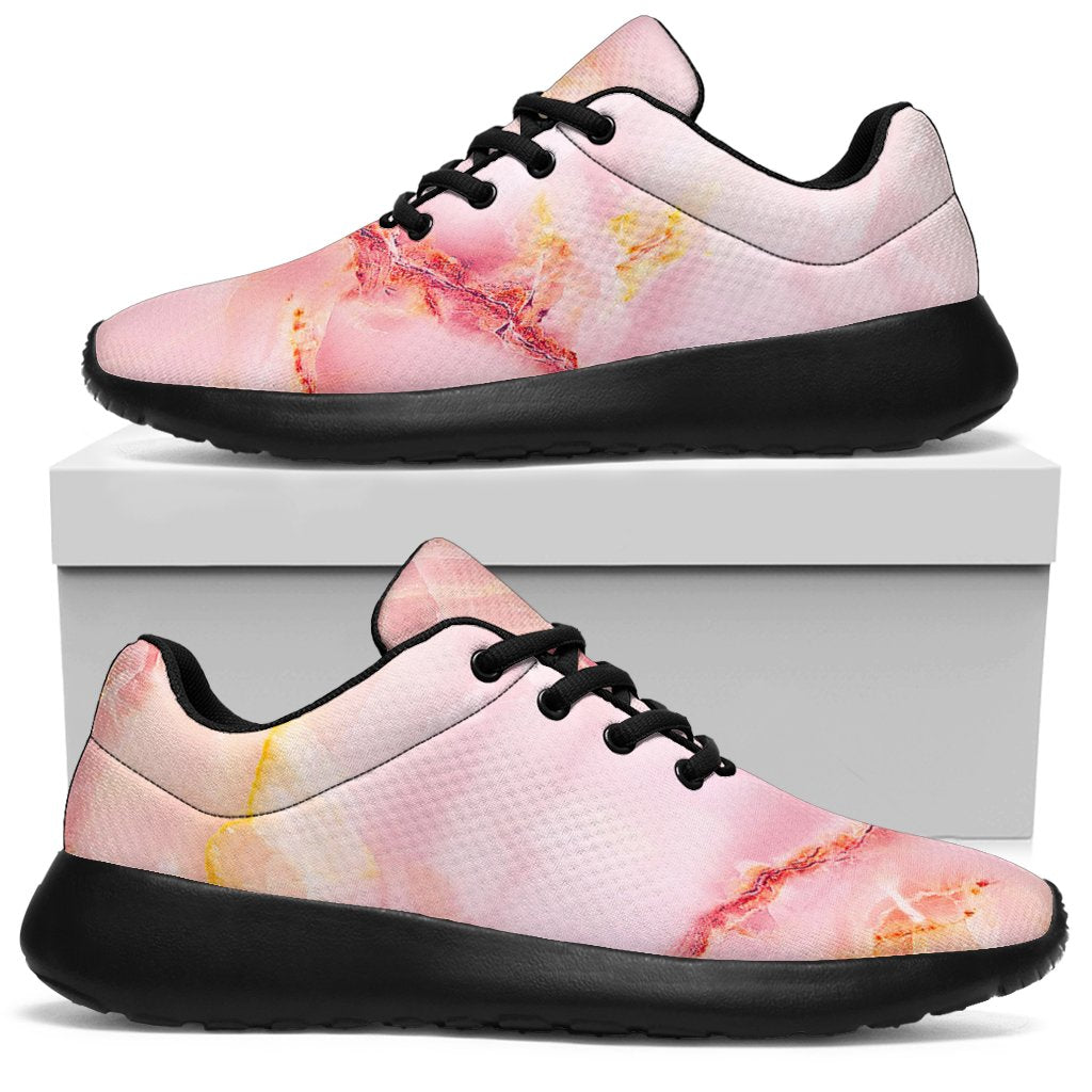 Pink Marble Print Sport Shoes GearFrost