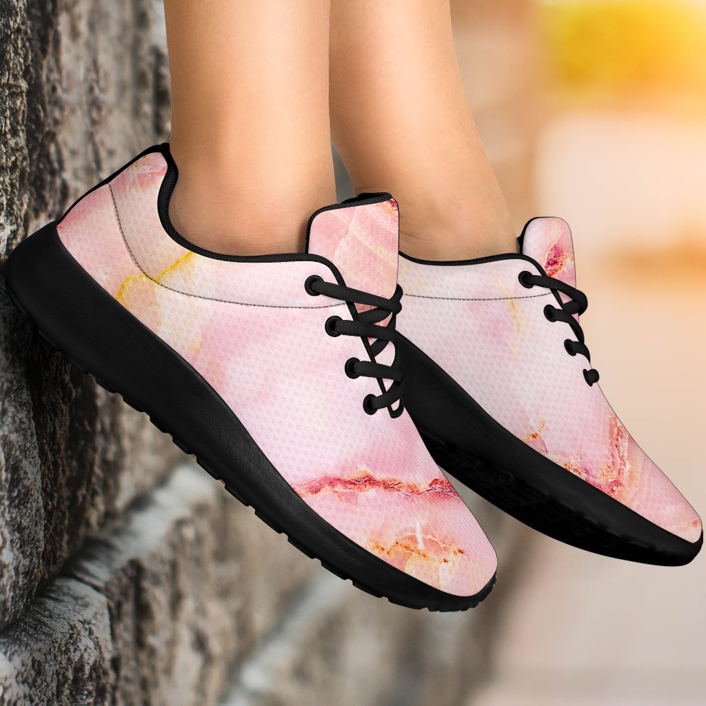 Pink Marble Print Sport Shoes GearFrost