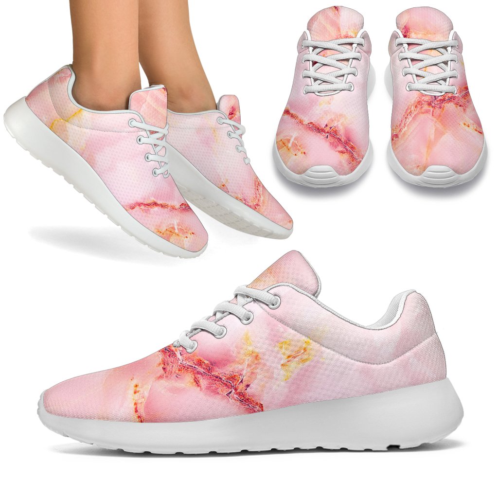 Pink Marble Print Sport Shoes GearFrost