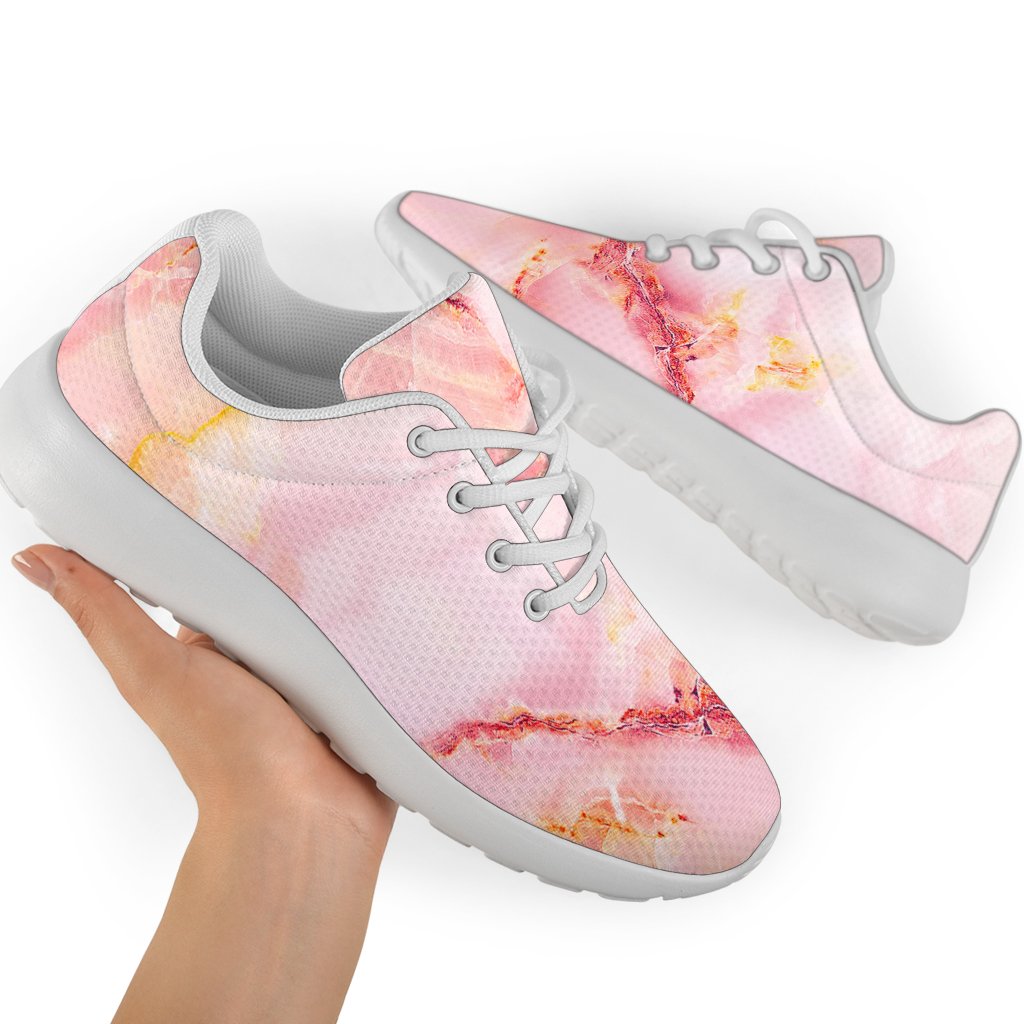 Pink Marble Print Sport Shoes GearFrost