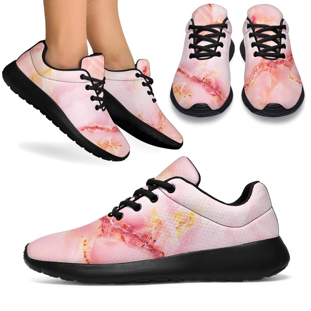 Pink Marble Print Sport Shoes GearFrost