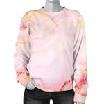 Pink Marble Print Women's Crewneck Sweatshirt GearFrost