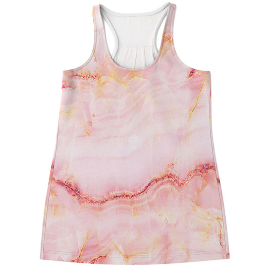 Pink Marble Print Women's Racerback Tank Top