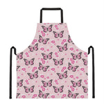 Pink Monarch Butterfly Pattern Print Apron