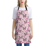 Pink Monarch Butterfly Pattern Print Apron
