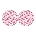 Pink Monarch Butterfly Pattern Print Car Coasters