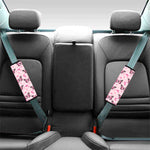 Pink Monarch Butterfly Pattern Print Car Seat Belt Covers