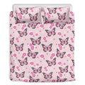 Pink Monarch Butterfly Pattern Print Duvet Cover Bedding Set