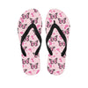 Pink Monarch Butterfly Pattern Print Flip Flops