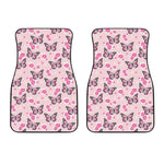 Pink Monarch Butterfly Pattern Print Front Car Floor Mats